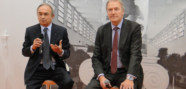 Giancarlo Auricchio, Pte. de Fiera di Parma y Gerald Boese, Pte. de Messe Colonia. Ambas personalidades inauguraron  CIBUS TEC, anunciando la unin de las dos organizaciones para internacionalizar los negocios de la feria italiana